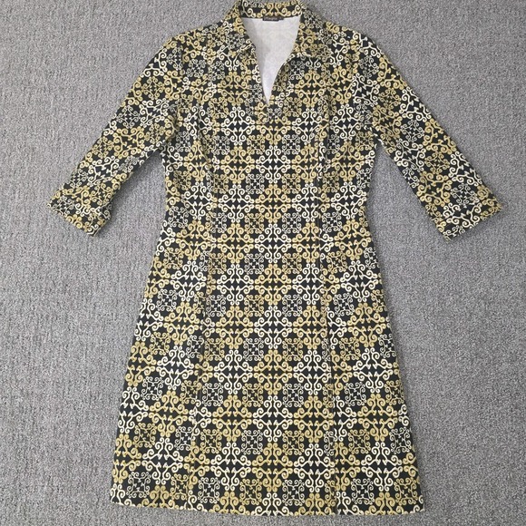 J. McLaughlin Dresses & Skirts - J‎ McLaughlin Cadence Stretch Denim Dress Newport Scroll Print Retro Mod Size S